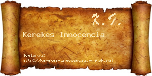 Kerekes Innocencia névjegykártya